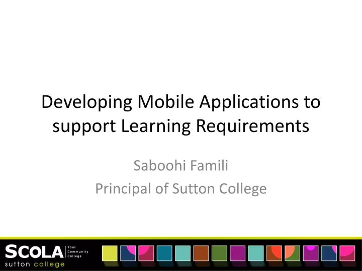 developing mobile applications to support learning requirements