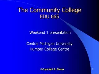 The Community College EDU 665