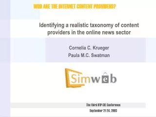 Identifying a realistic taxonomy of content providers in the online news sector