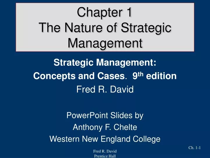 chapter 1 the nature of strategic management