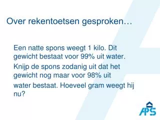 over rekentoetsen gesproken
