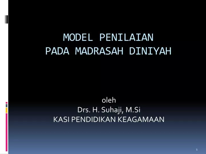 model penilaian pada madrasah diniyah