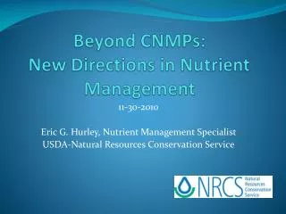 Beyond CNMPs: New Directions in Nutrient Management