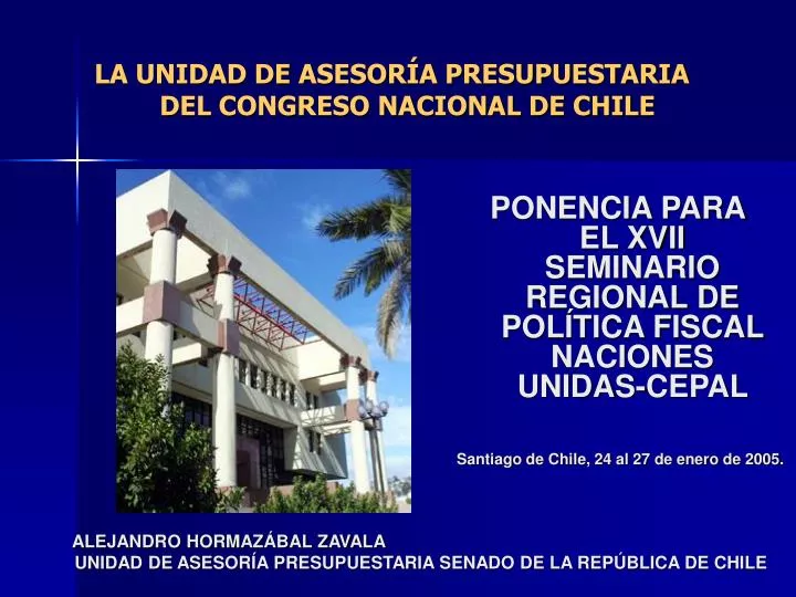 la unidad de asesor a presupuestaria del congreso nacional de chile