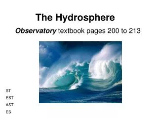 The Hydrosphere