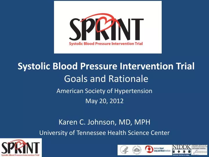 systolic blood pressure intervention trial goals and rationale