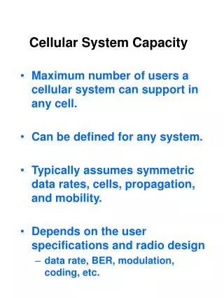 Cellular System Capacity