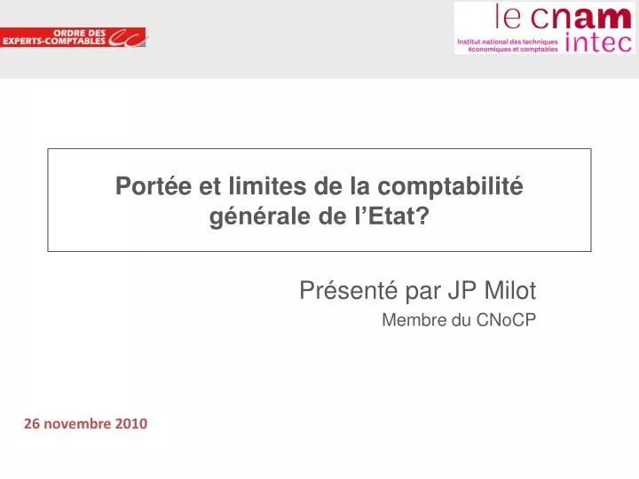 port e et limites de la comptabilit g n rale de l etat