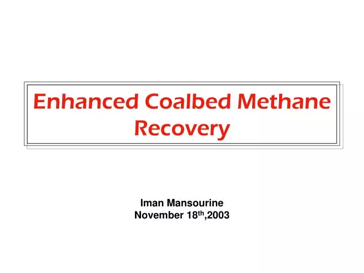 enhanced coalbed methane recovery