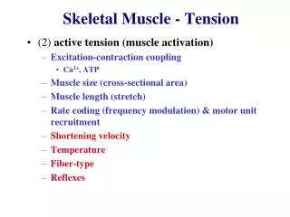 Skeletal Muscle - Tension