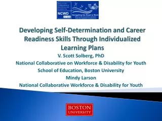 Developing Self-Determination and Career Readiness Skills Through Individualized Learning Plans