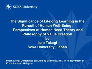 International Conference on Lifelong Learning 2011, 14-15 November at Kuala Lumpur, Malaysia