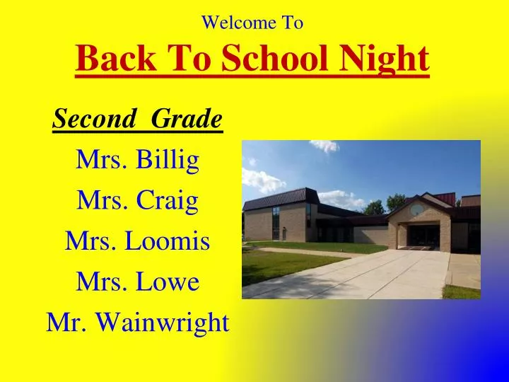 welcome to back to school night