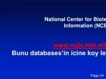 National Center for Biotechnology Information (NCBI) ncbi.nlm.nih - slide 1
