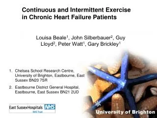 Continuous and Intermittent Exercise in Chronic Heart Failure Patients