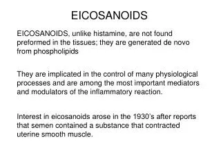 EICOSANOIDS