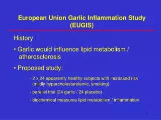 European Union Garlic Inflammation Study (EUGIS)