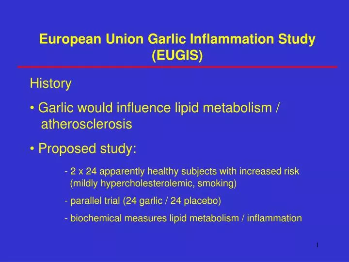 european union garlic inflammation study eugis