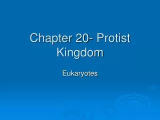 Chapter 20- Protist Kingdom