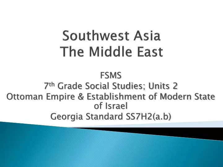 southwest asia the middle east