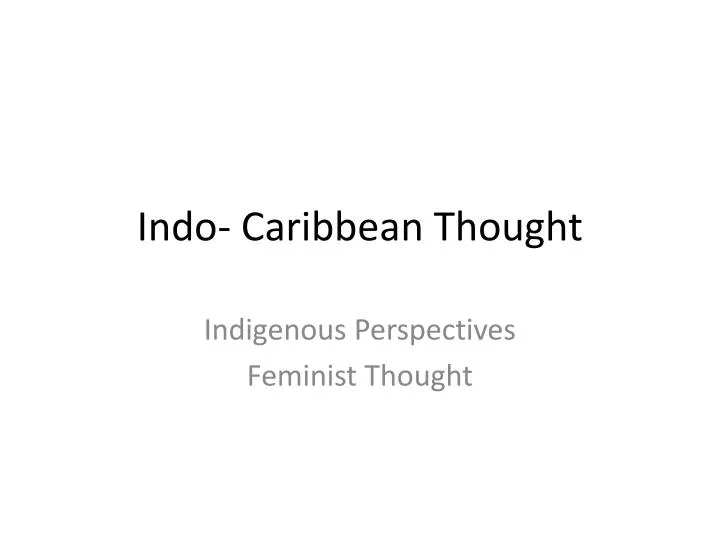 indo caribbean thought