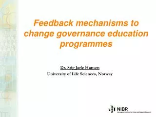 Feedback mechanisms to change governance education programmes