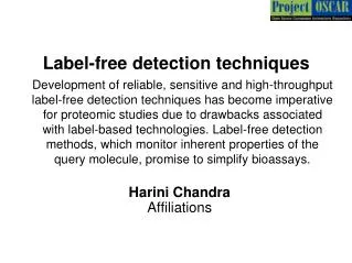 Label-free detection techniques