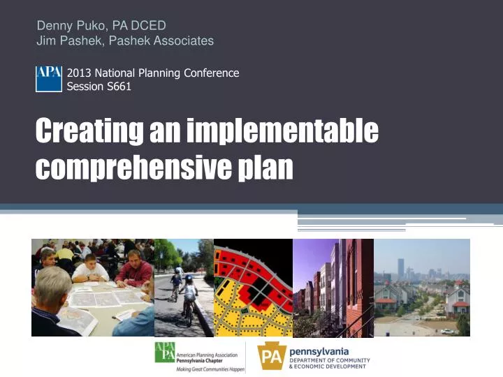 creating an implementable comprehensive plan