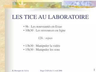 les tice au laboratoire