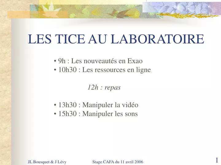 les tice au laboratoire