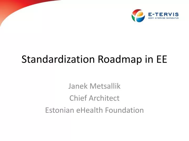standardization roadmap in ee