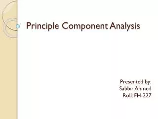 Principle Component Analysis