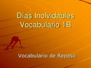 d as inolvidables vocabulario 1b