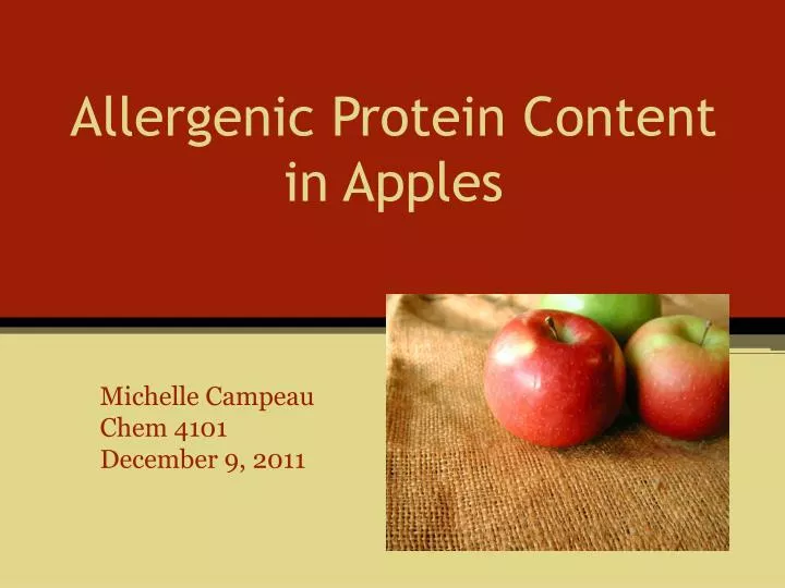 allergenic protein content in apples