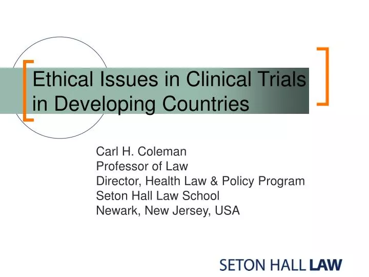 ethical issues in clinical trials in developing countries