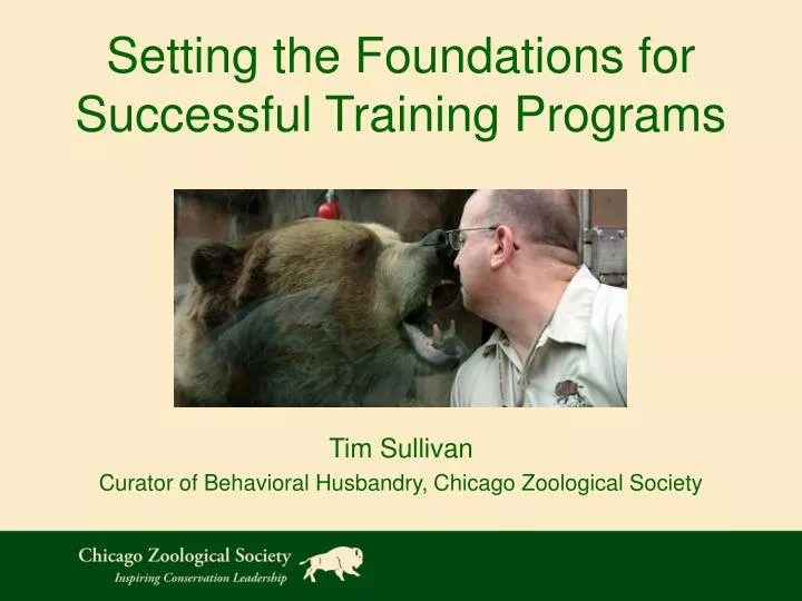 setting the foundations for successful training programs