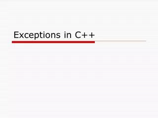 Exceptions in C++