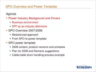 SPO Overview and Power Template