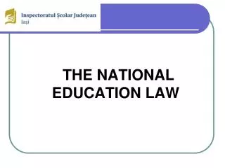 THE NATIONAL EDUCATION LAW