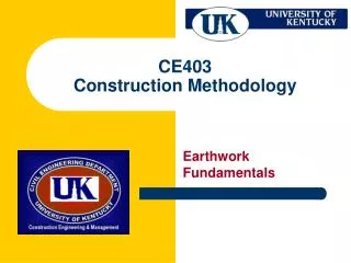 CE403 Construction Methodology