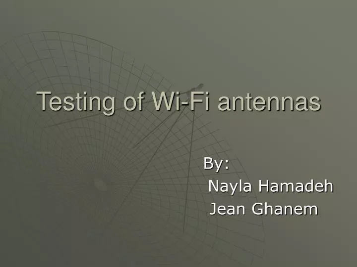 testing of wi fi antennas