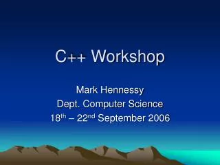 C++ Workshop