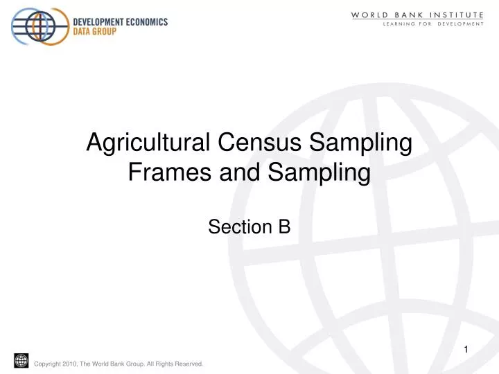 agricultural census sampling frames and sampling