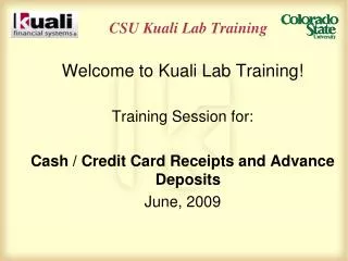 CSU Kuali Lab Training