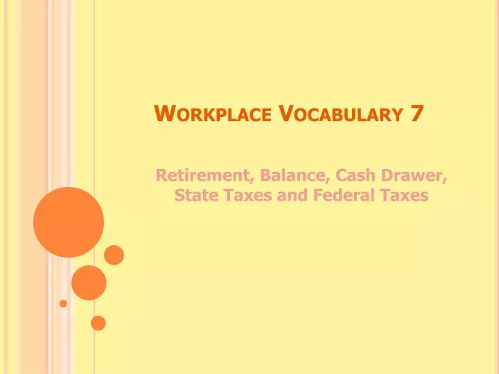 workplace vocabulary 7