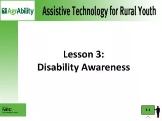 Lesson 3: Disability Awareness