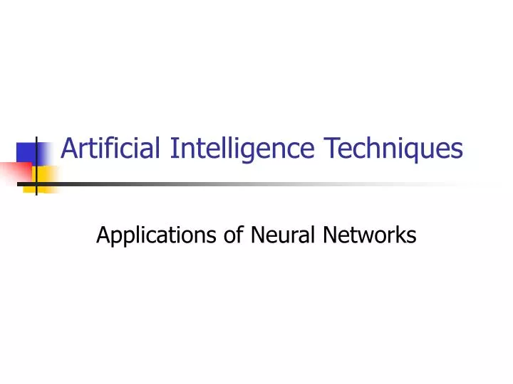 artificial intelligence techniques