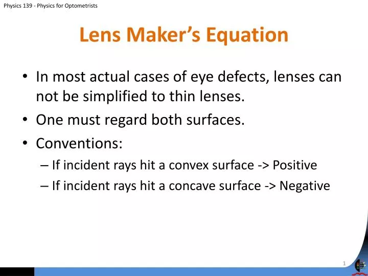 lens maker s equation