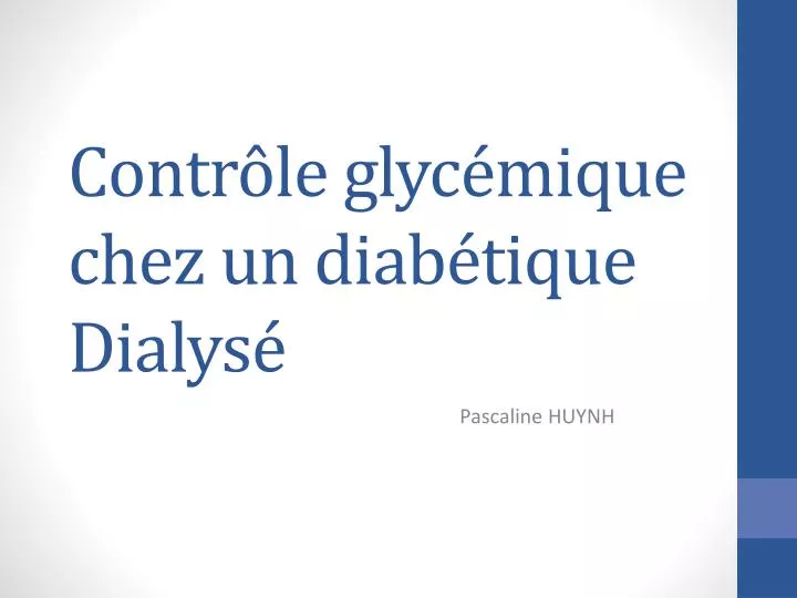 contr le glyc mique chez un diab tique dialys