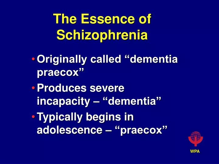 the essence of schizophrenia